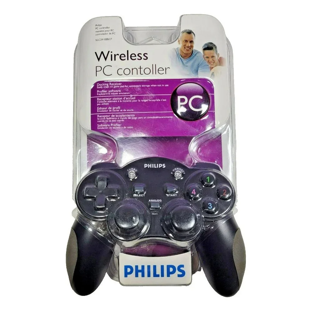 Philips Wireless Analog PC Gaming Controller w/ Docking Receiver NEW SEALED